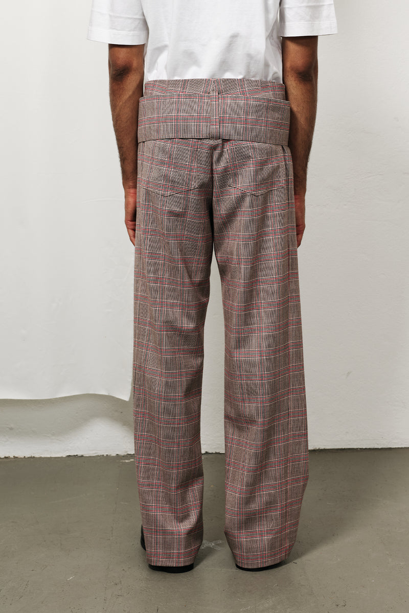 Belted Pants In Checked Wool