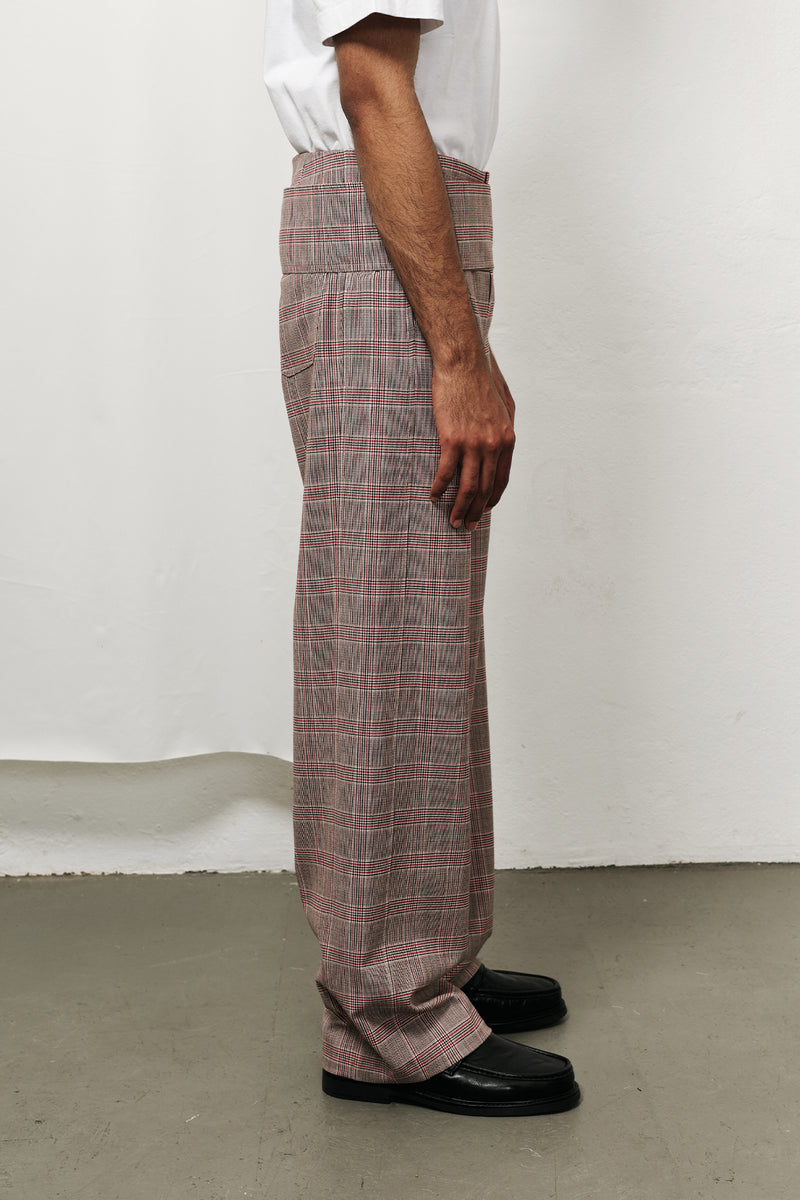 Belted Pants In Checked Wool