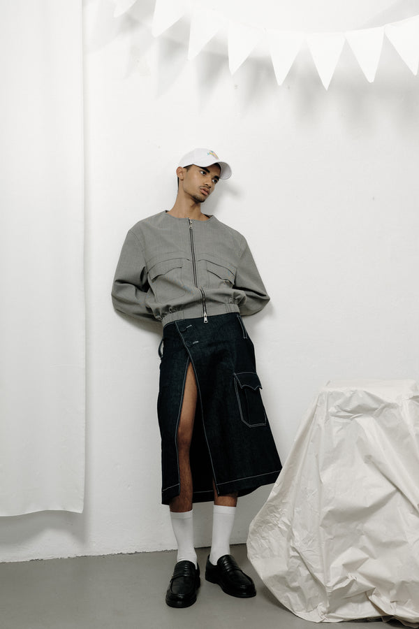 Short Blouson In Pepita