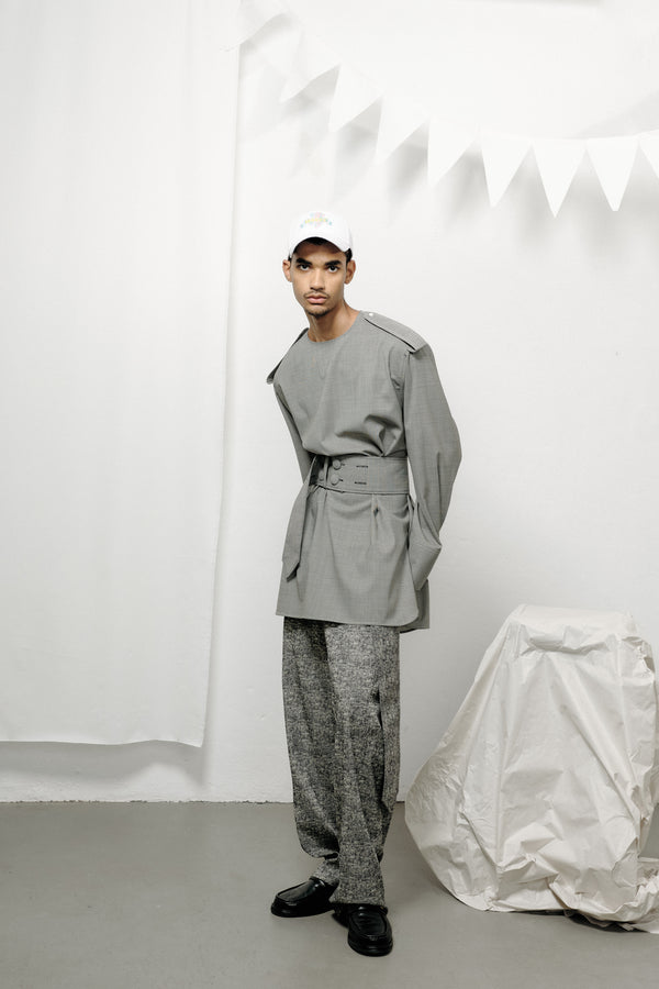 Belted Pants In Melange Jersey