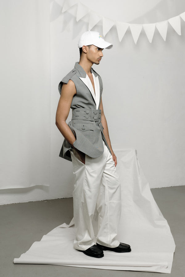 Smoking Vest in Pepita